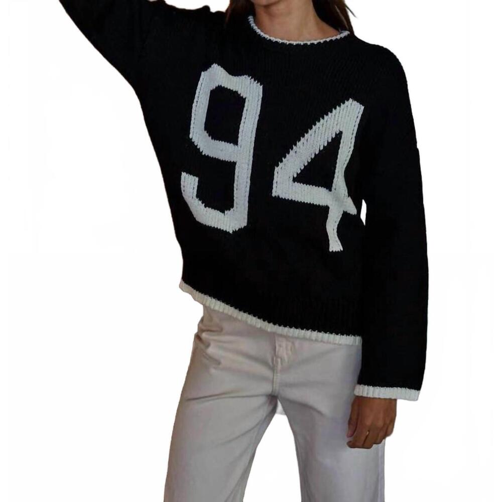 NEW BY TOGETHER varsity 94 sweater in black